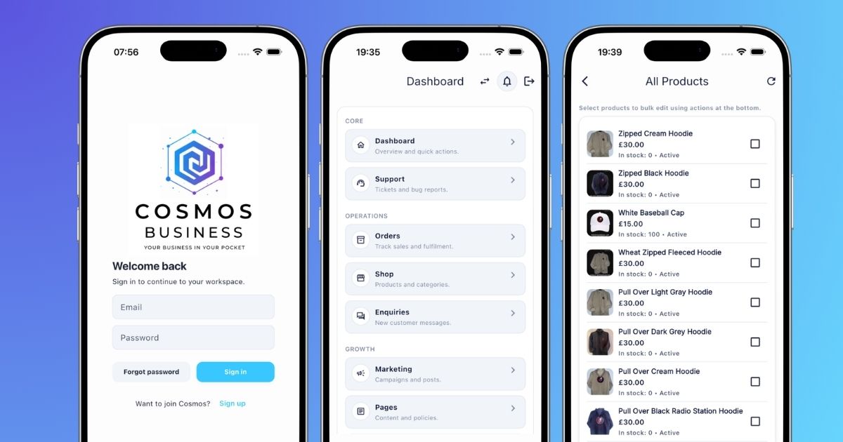 Introducing the Cosmos Business App — Manage Your Business From Anywhere